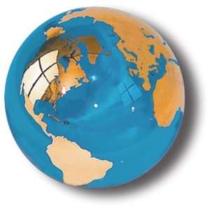  Aqua Crystal Golden Earth Sphere, 22k Gold Continents 