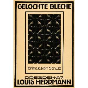1914 Ad Louis Herrmann Punched Sheet Metal Art Decor Dresden Germany 