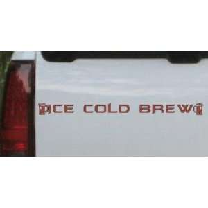Ice Cold Brew With Beer Mugs Business Car Window Wall Laptop Decal 