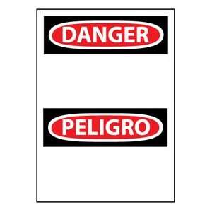 Bilingual Plastic Sign   Danger Blank  Industrial 