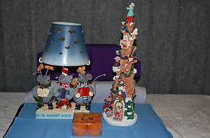 Singing, Mice, Metal, Candle Holder and Ceramic, Mouse, Christmas Tree 