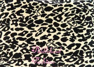 Juicy Couture Large Tyler Tote Velour LEOPARD LOGO Cheetah Print Bag 