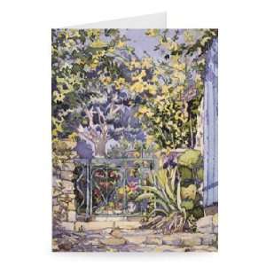 Garden Gate, Vaison by Julia Gibson   Greeting Card (Pack of 2)   7x5 
