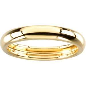   Ring Ring. 04.00Mm Scooped Inside Round Band In 14K Yellowgold Size 7