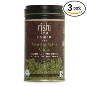 Rishi Tea Organic Chai Vanilla Mint Chai, 2.4 Ounce Packages (Pack of 