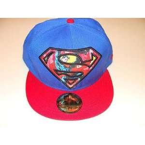  Superman New Era Cap Hat Fitted 7 3/4 Subaction Dual Logo 