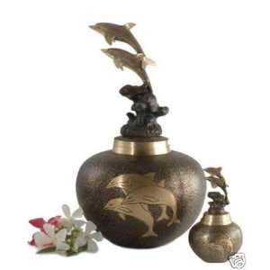   GORGEOUS ADULT DOLPHIN FUNERAL CREMATION URN NEW URNS 