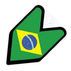  JDM Brazil Brazilian Flag Car Decal Badge Automotive
