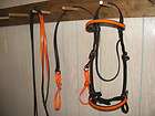 New Amish Made Hunters Orange Biothane Bridle,Breast Collar and 