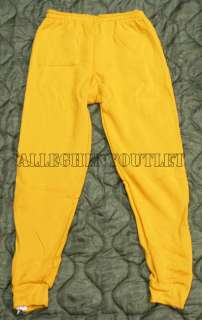 US Army PT PHYSICAL TRAINING Sleep Yellow Sweatpants Leg Zipper EXTRA 