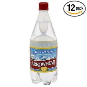 Arrowhead Sparkling Lemon Water, 1 litre (Pack of 12)  