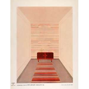  1933 Art Deco Hall Interior Design Cabinet Rug Print 