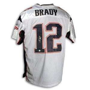 Tom Brady Signed New England Patriots White Reebok Authentic Jersey