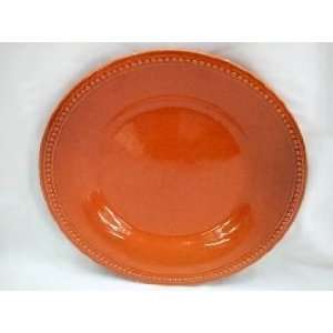   Pieces of Dark Orange 11 Inch Round Ceramic Plate