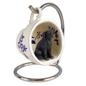    Flat Coated Retriever Blue Tea Cup Dog Ornament