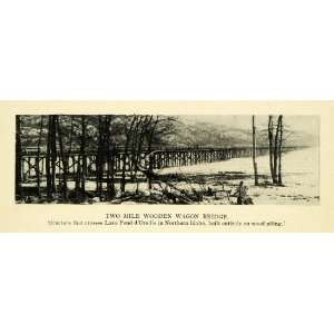  1911 Print Wood Wagon Bridge Lake Pend dOreille Idaho 