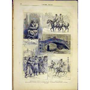   Russia Saint Petersburg Cossacks War Unrest Print 1881
