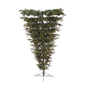   Mixed Pine Artificial Upside Down Christmas Wall Tree   Clear Lites