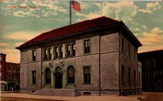 Postcard 918203 Post Office Lima OH US Flag Government  