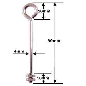  Single 90mm Eyebolt with 2 Nuts Toys & Games