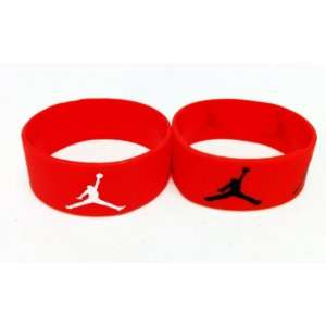 Set of 2 Michael Jordan Sport Silicone Wristband Bracelet Jumpman Logo 