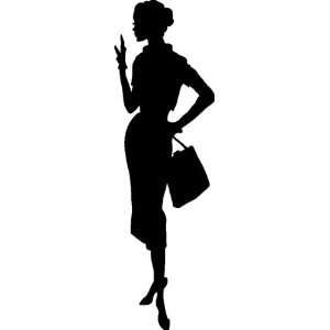  Suzanne Carillo Stamp, Silhouette Woman With Bag 