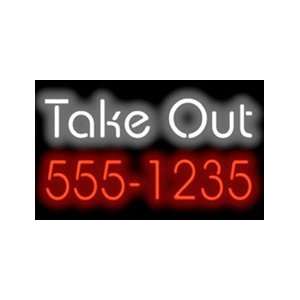  Take Out with your Phone Number Neon Sign 