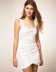 lipsy white bow front broderie anglaise mini dress 10 12