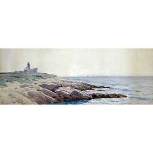 Coastal Landscape with Lighthouse by Alfred Thompson Bricher . Art 