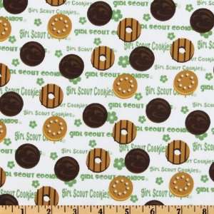  44 Wide Girl Scouts(R) Tossed Cookies White Fabric By 