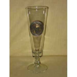  Universal Studios Pilsner Beer Glass w/ Pewter Advertising Logo 