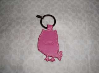 ABSOLUTELY ADORABLE LEATHER OWL KEY RING WITH DETAILED STITCHING AND 