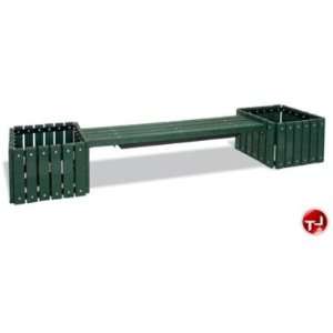  Outdoor Recycled Plastic 72 Bench with 2 Planters