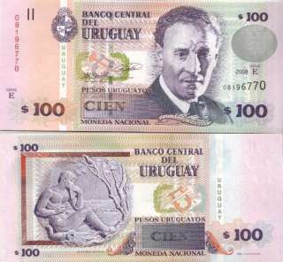 URUGUAY BANKNOTE 100 PESOS PICK NEW YEAR 2008 UNC  
