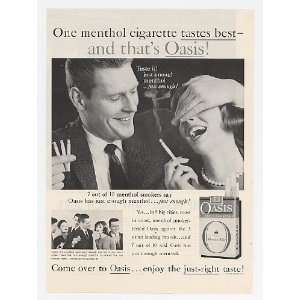  1960 Oasis Menthol Cigarette Tastes Best Print Ad (17812 