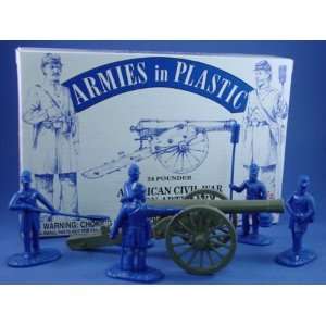   54mm Civil War Union Artillery Set with 24 Pounder Toys & Games