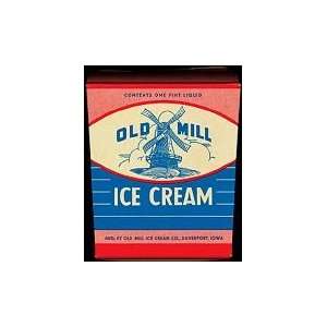  Vintage Old Mill Ice Cream Container 1940 