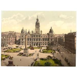  Photochrom Reprint of George Square, Glasgow, Scotland 