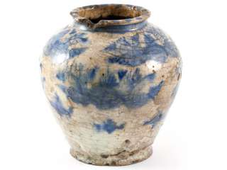 Large Tang/Sung Chinese Cream and Blue Jar c960  