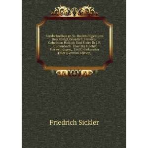   Unbekannter Thier (German Edition) (9785878024051) Friedrich Sickler