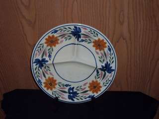 VINTAGE MAESTRICH 3 COMPARTMENT PLATE MADE IN HOLLAND HAND PAINTED 
