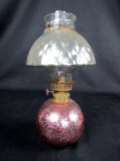 RARE* Antique Victorian Mercury Art Glass Miniature Oil Lamp  