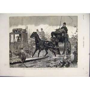   Inundations Scene 1875 Road Radley Oxford Horse Cart