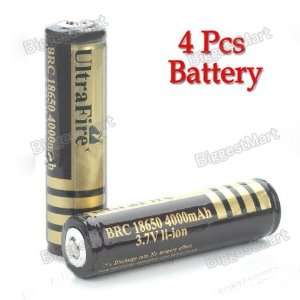  UltraFire Protected 18650 3.7V 4000mAh Rechargeable Li ion Batteries 