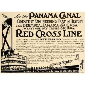 1912 Ad Red Cross Cruise Line Stephano Steamship Jamaica Cuba Bermuda 