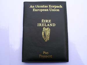 LEATHER IRISH PASSPORT COVER IRELAND EUROPEAN UNION EU  