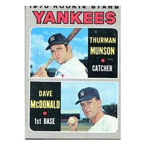  Thurman Munson & Dave McDonald Unsigned 1971 Topps Card 
