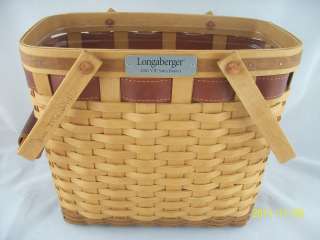 Longaberger 2003 VIP Sales Basket w Protector Signed by Tami, Rich 