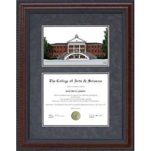 Diploma Frame with University of Louisiana (UL Lafayette) Lithograph 