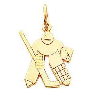  14K Gold Hockey Goalie Charm Jewelry